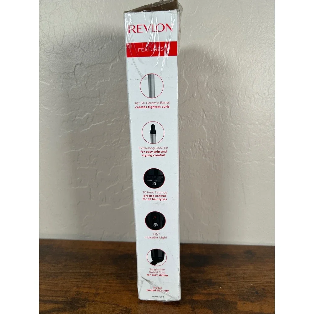 Revlon Perfect Heat 1/2 Inch Ceramic Curling Iron RV053CP4 Black Silver‎ 400F